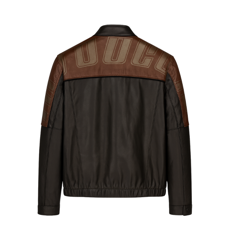 Classic Bold Dual-tone Zip-front Casual Biker Jacket