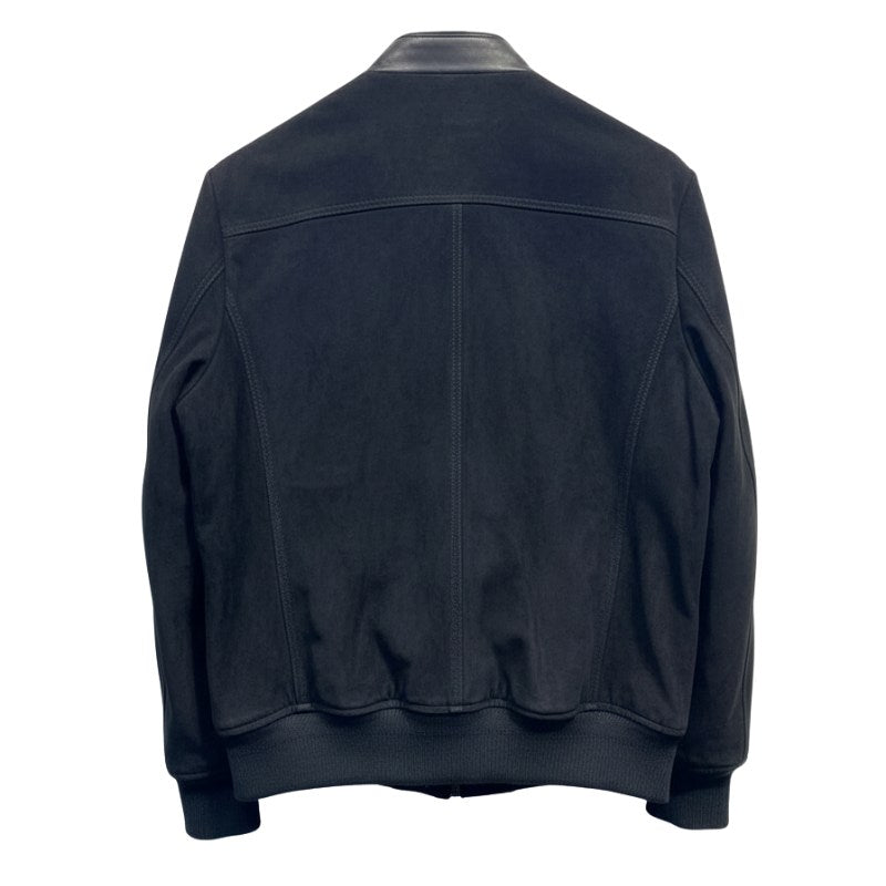 Italian Blue Suede Bomber Jacket