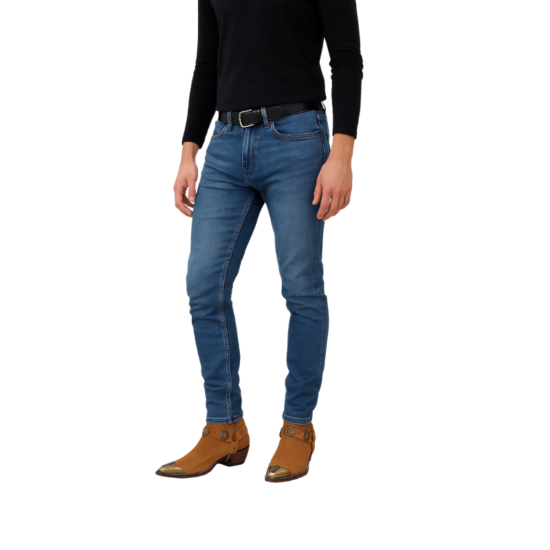 Luxury Suede Textured Leather Dark Tan With Golden Metal Toe