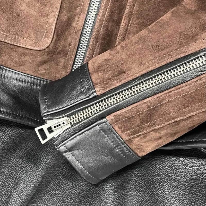 Italian Suede Noir Contrast Jacket