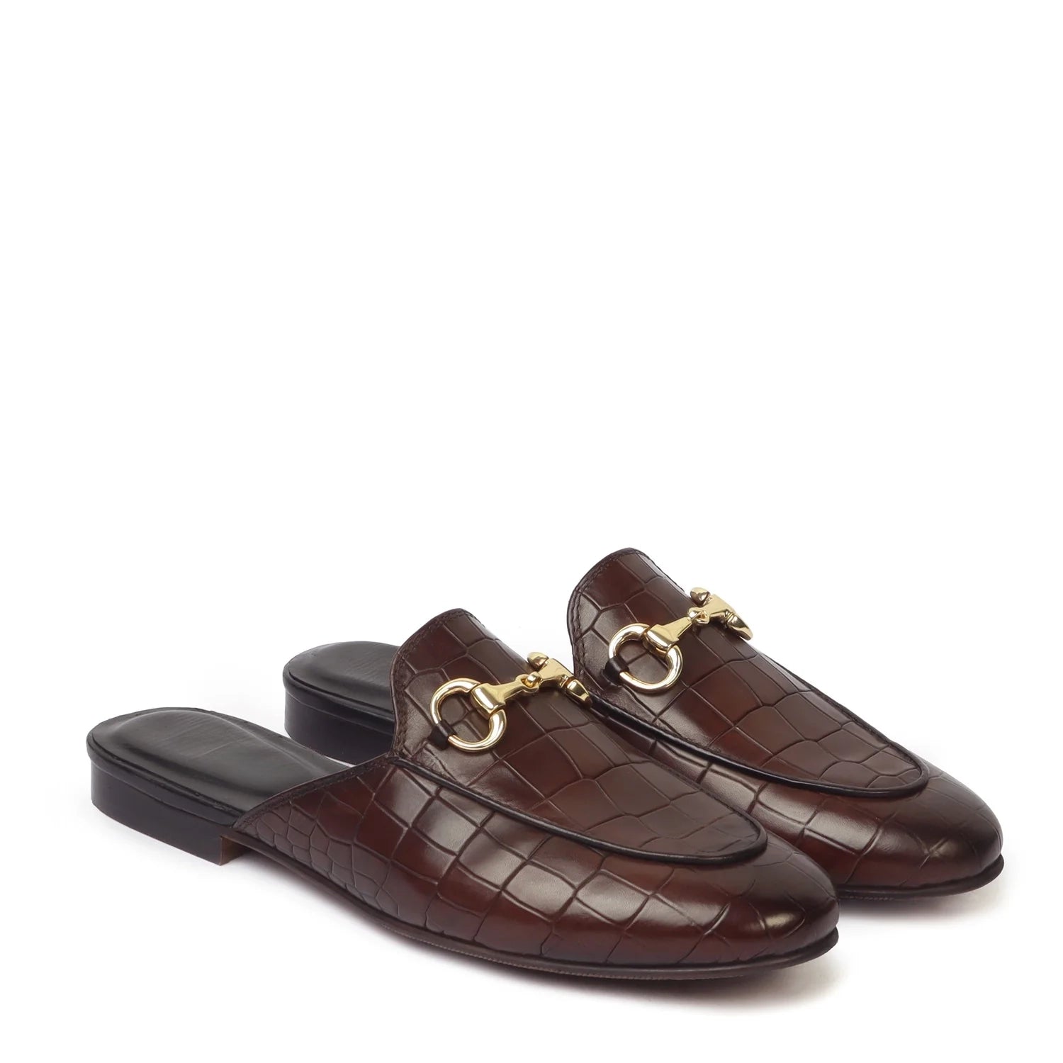 DARK BROWN DEEP CUT HORSEBIT MULES