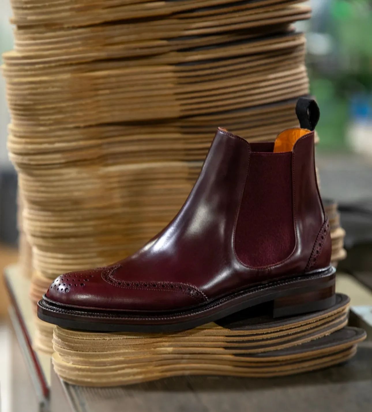 Wingtip High Ankle Burgundy Boot For Men