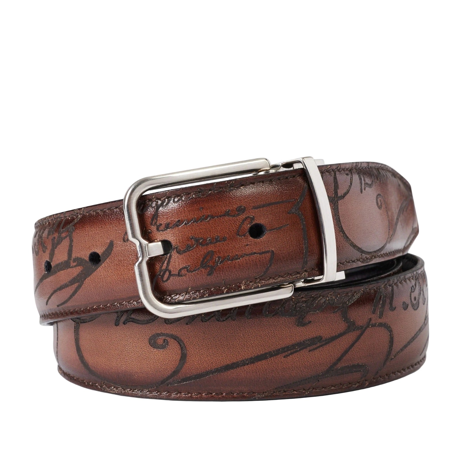 Luxury Leather Brown Premium Textured Belt