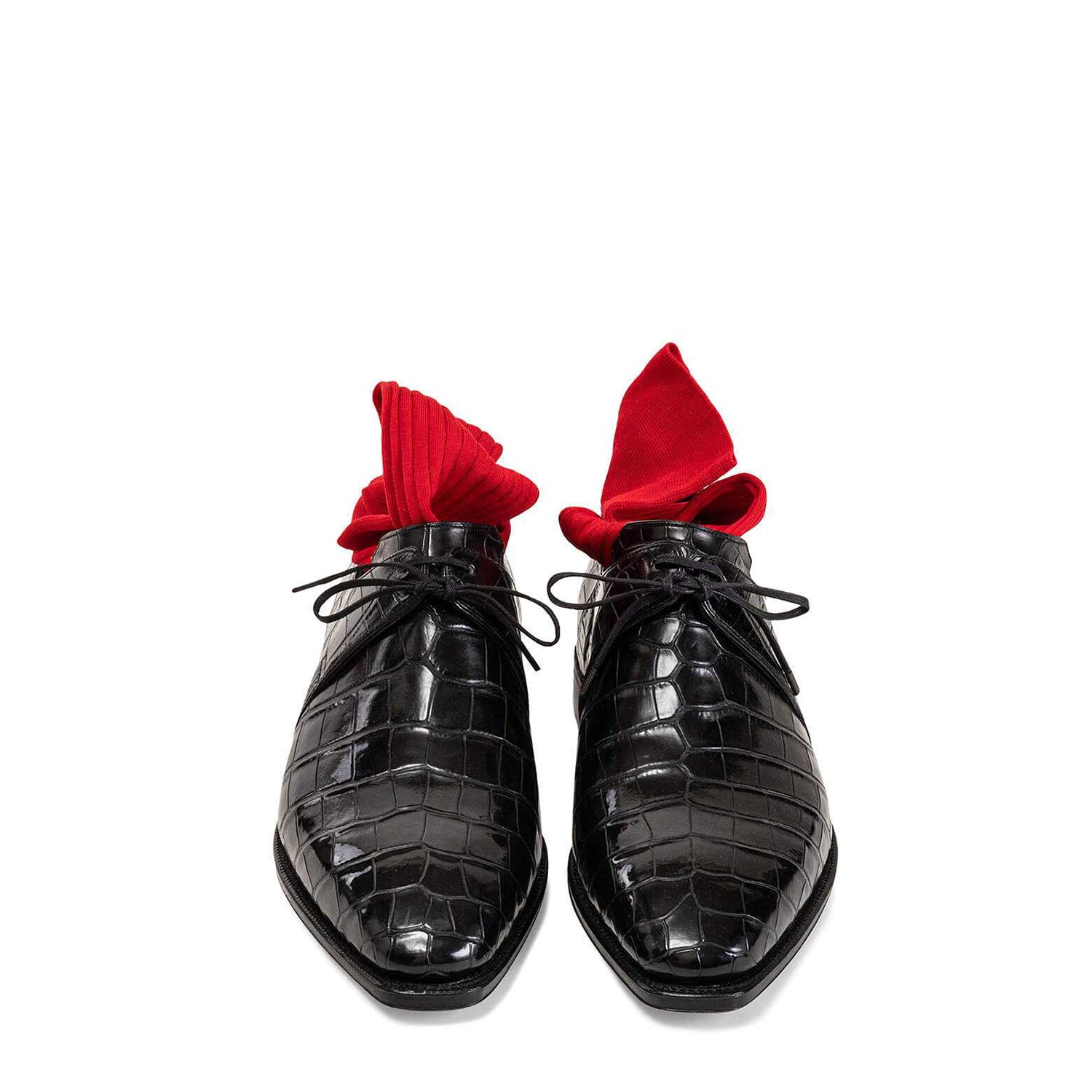 Croco Black Leather Shoes