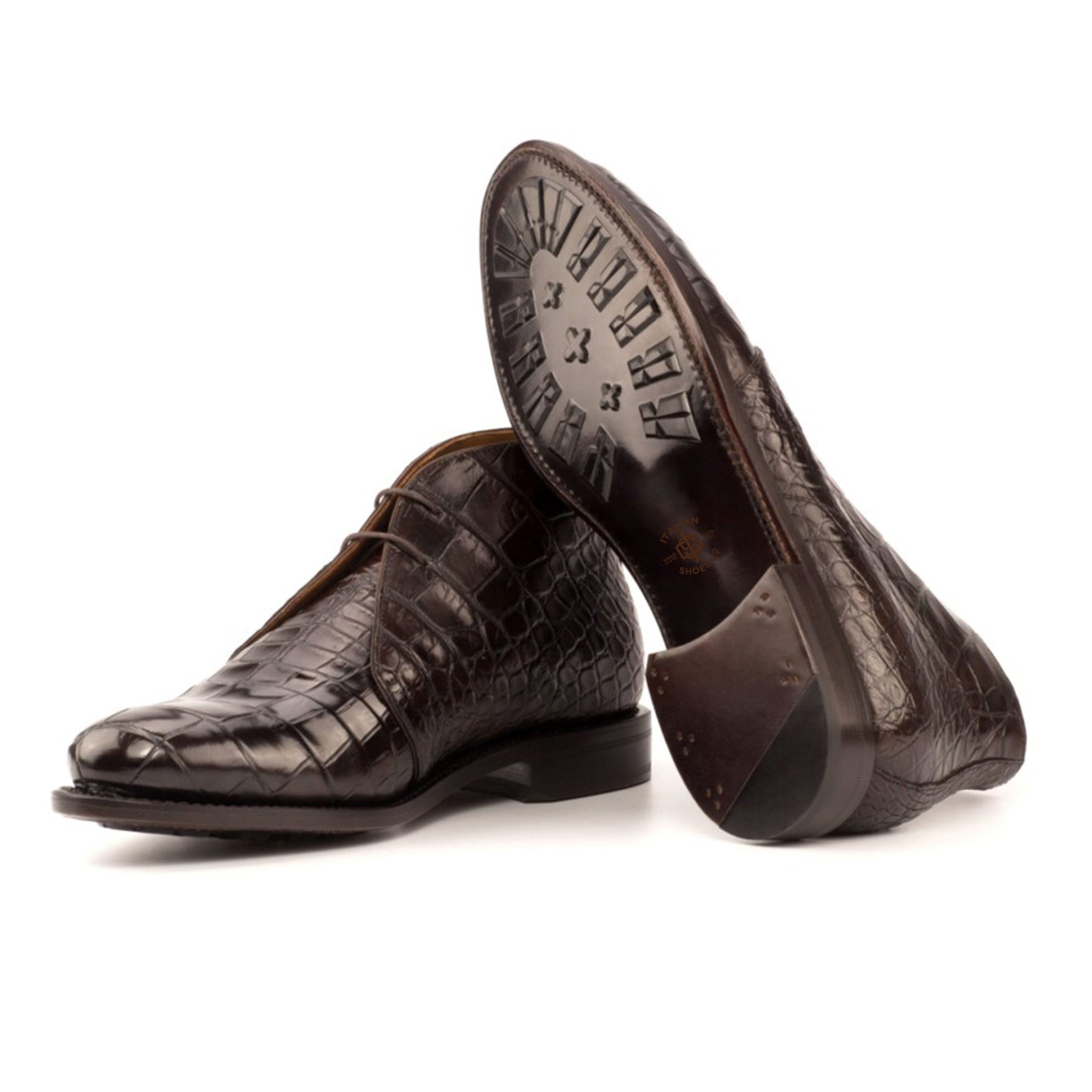 Brown Alligator Chukka Boots