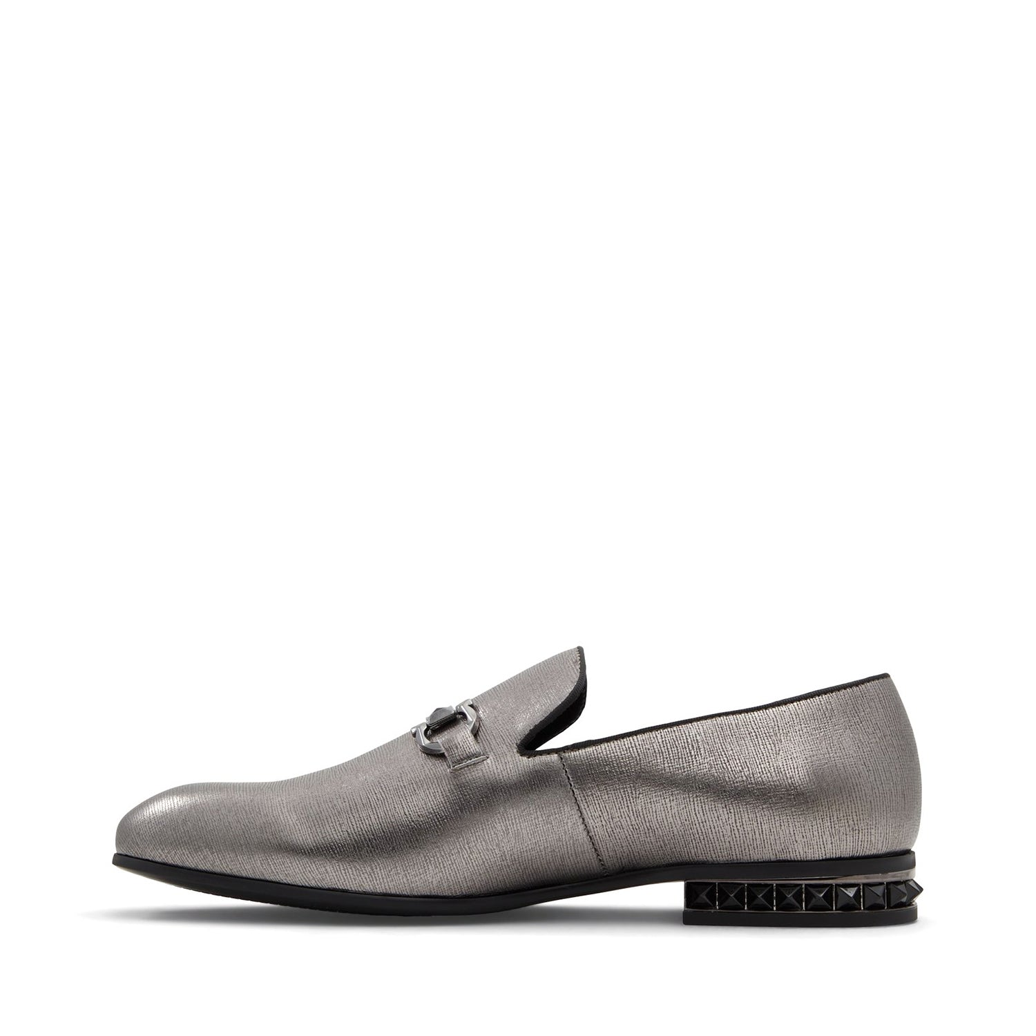 Studded Silver Loafers