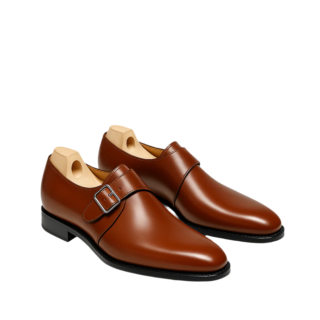 Classic Brown Monk Strap Leather Shoe