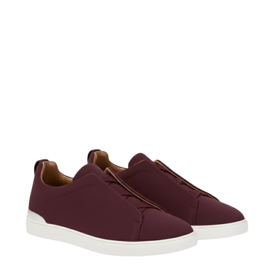 Luxury Edition Triple Stitch Burgundy Sneaker for Men's