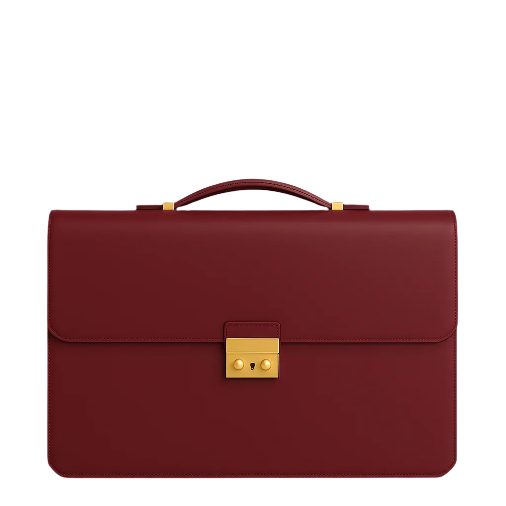 Men's Double Compartment Classy Burgundy  Briefcase