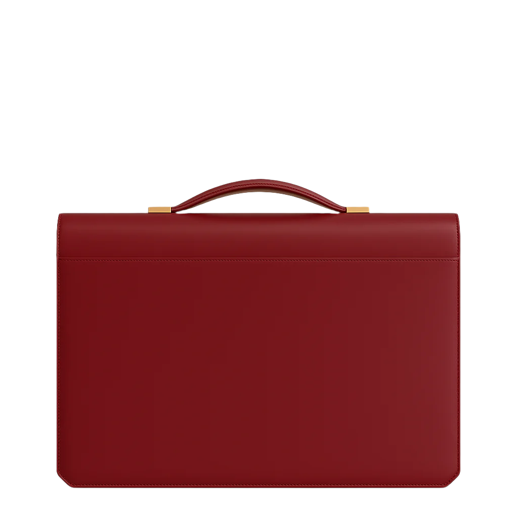Men's Double Compartment Classy Burgundy  Briefcase