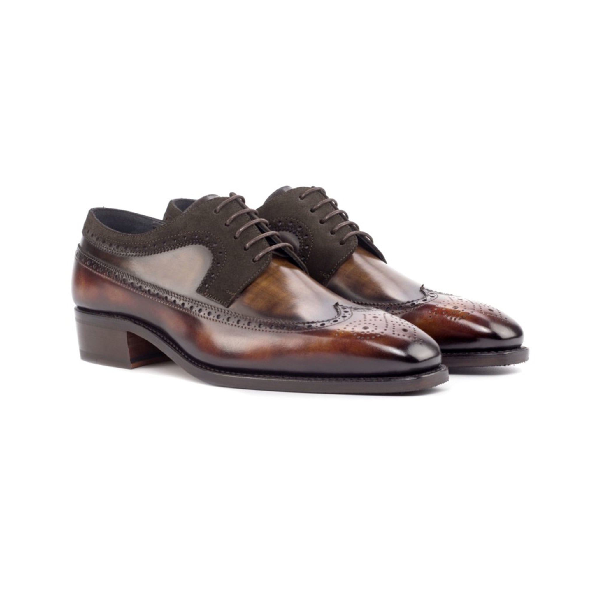 Cuban Heel Patina Bluchers Shoes