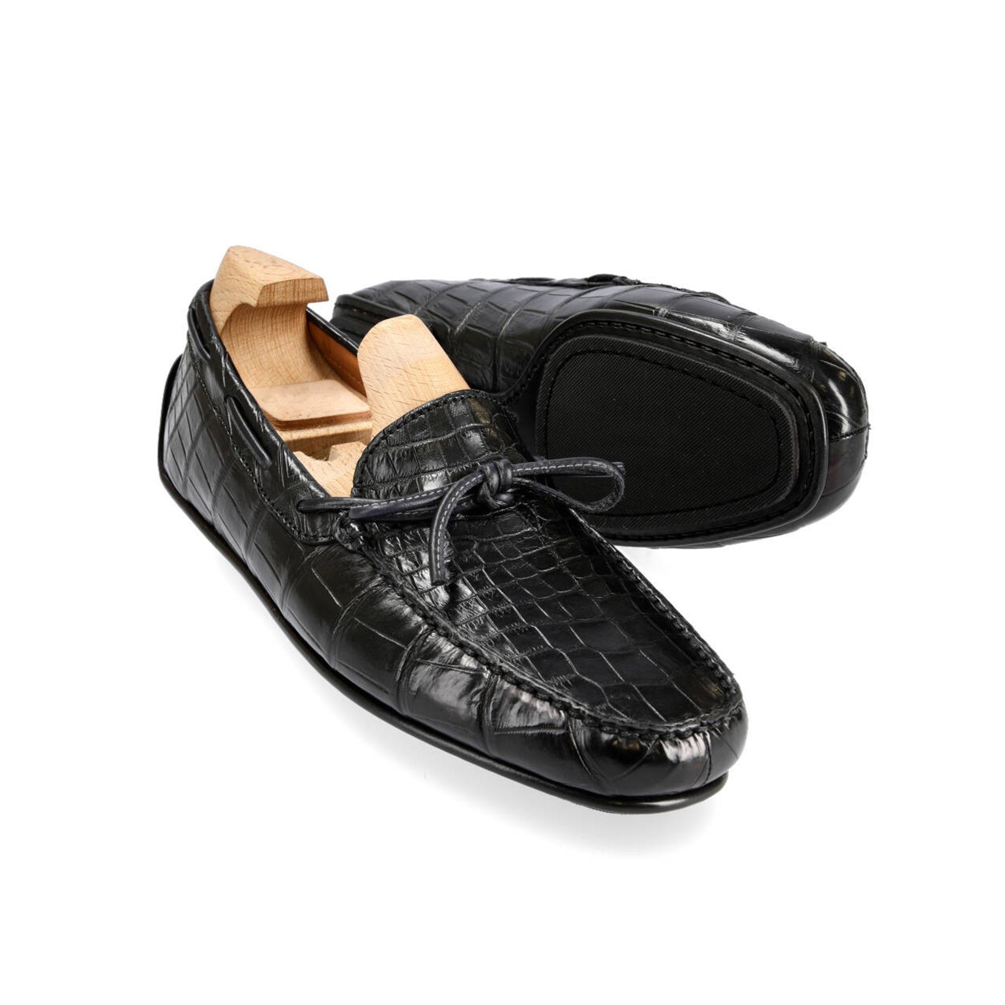 Midnight Alligator Tassel Loafers