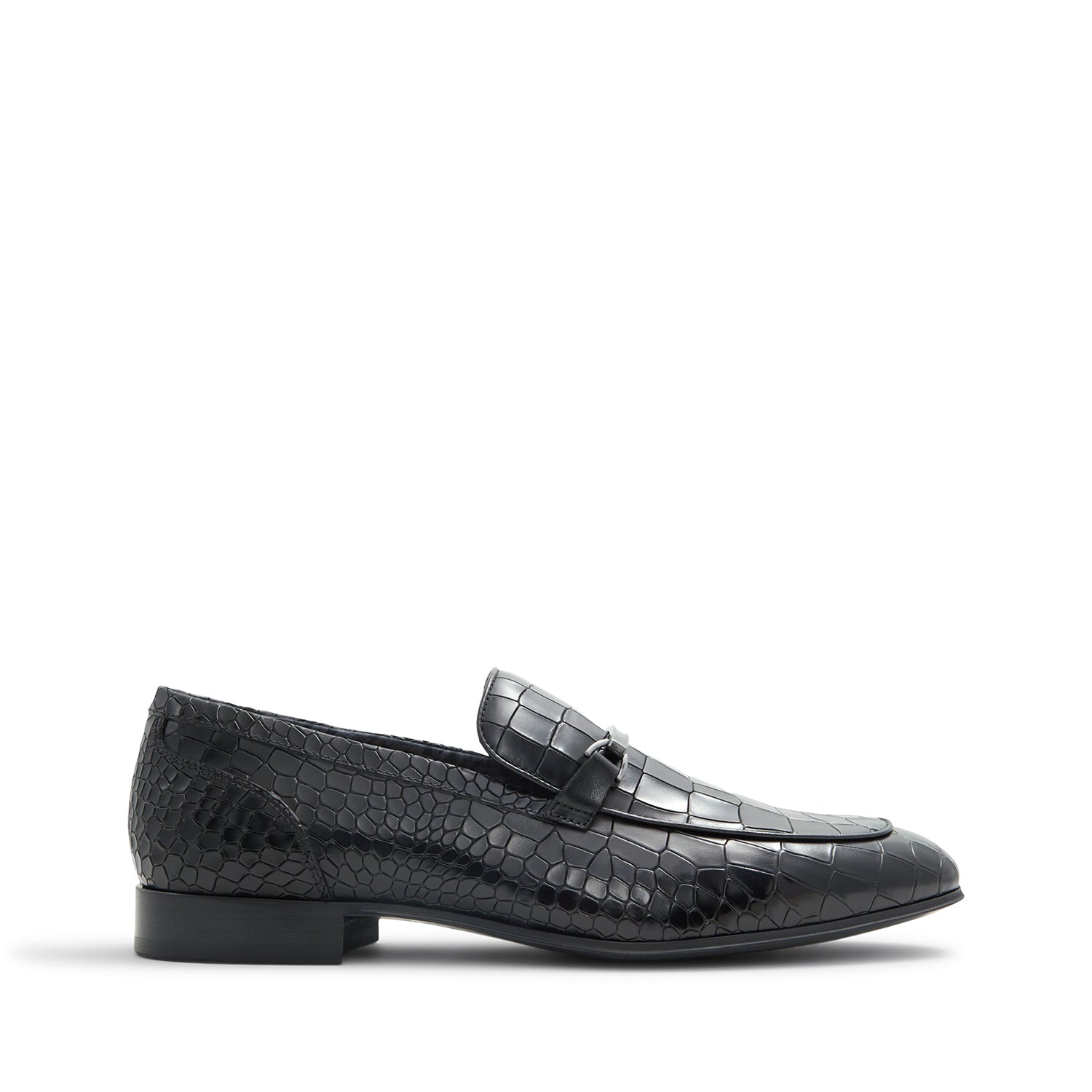 Black Croco X Python Leather Loafers