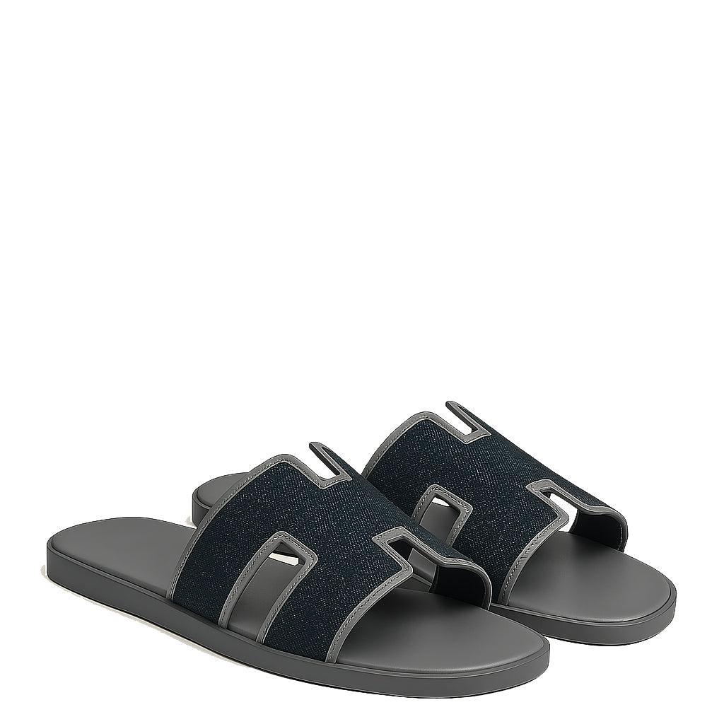 Haven Textured H Style Dual Slip-On in Canvas Blue and Brown