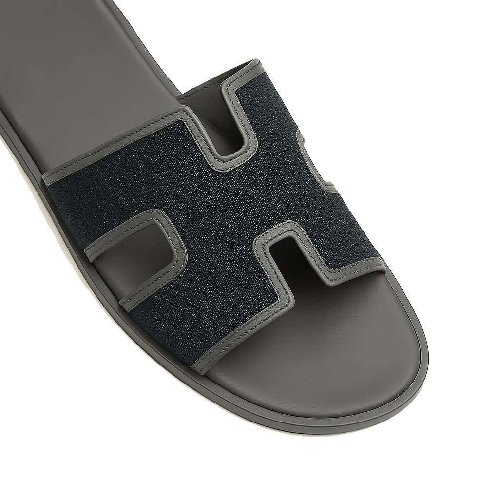 Haven Textured H Style Dual Slip-On in Canvas Blue and Brown