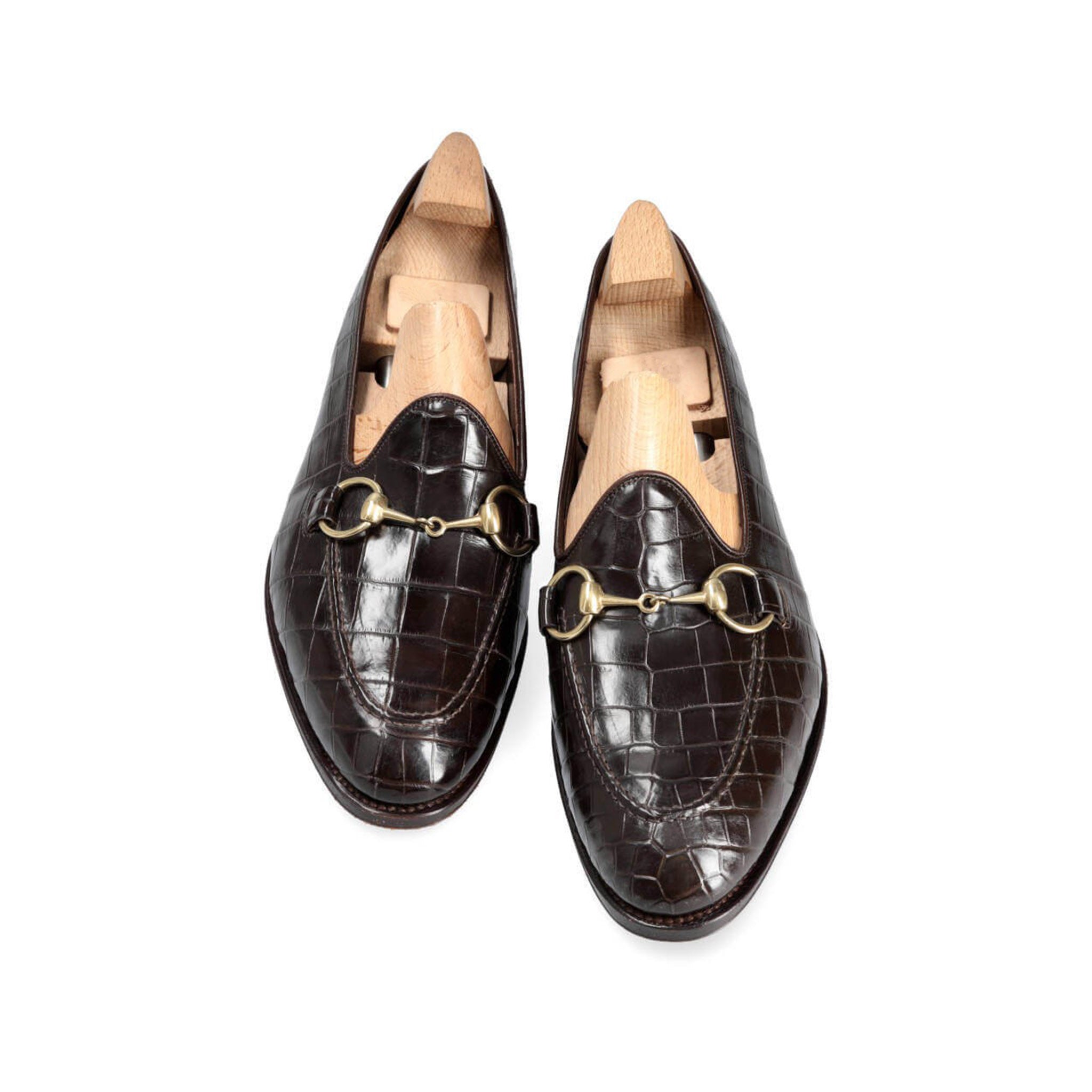 Cocoa Horsebit Alligator Loafers