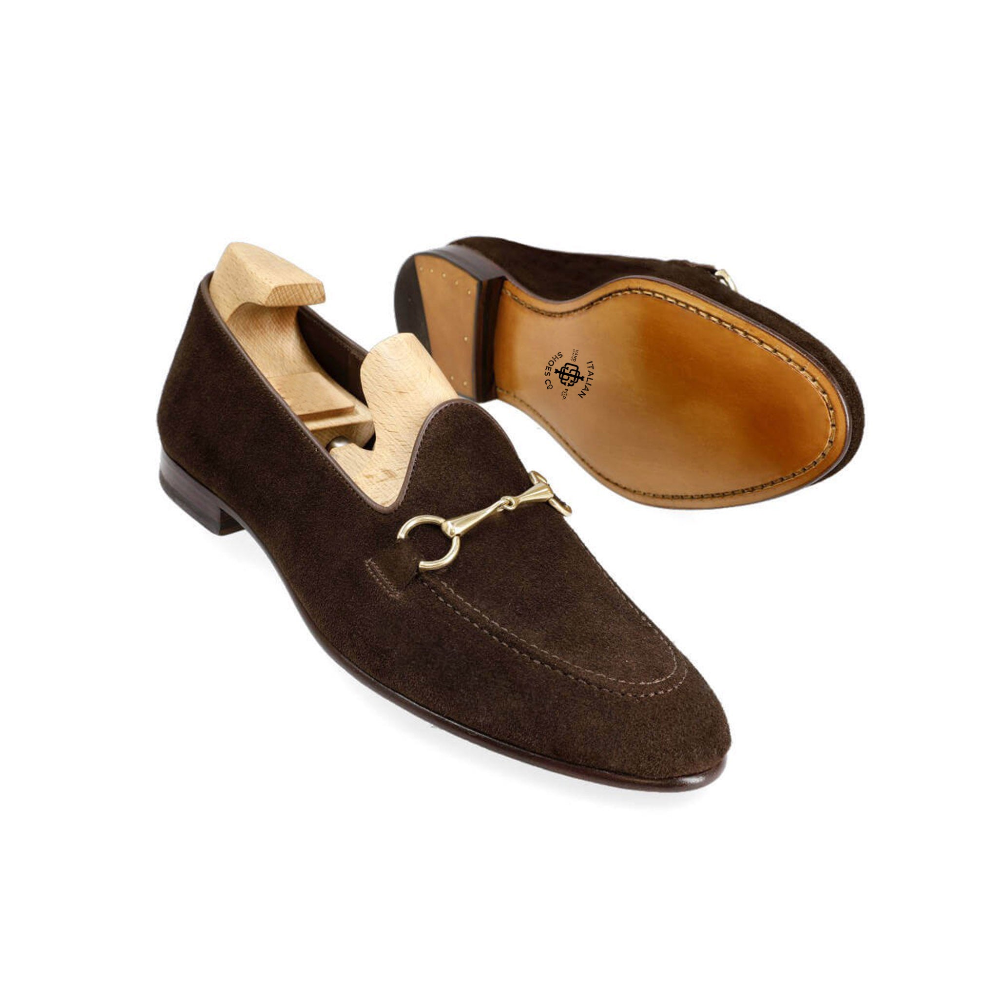 Chestnut Suede Horsebit Loafers
