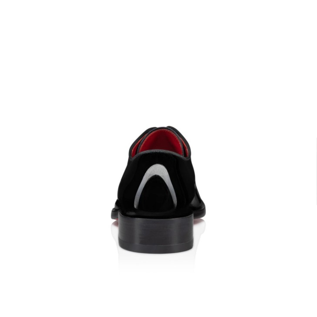 Men's Patent Leather Black Lace-up Shoes