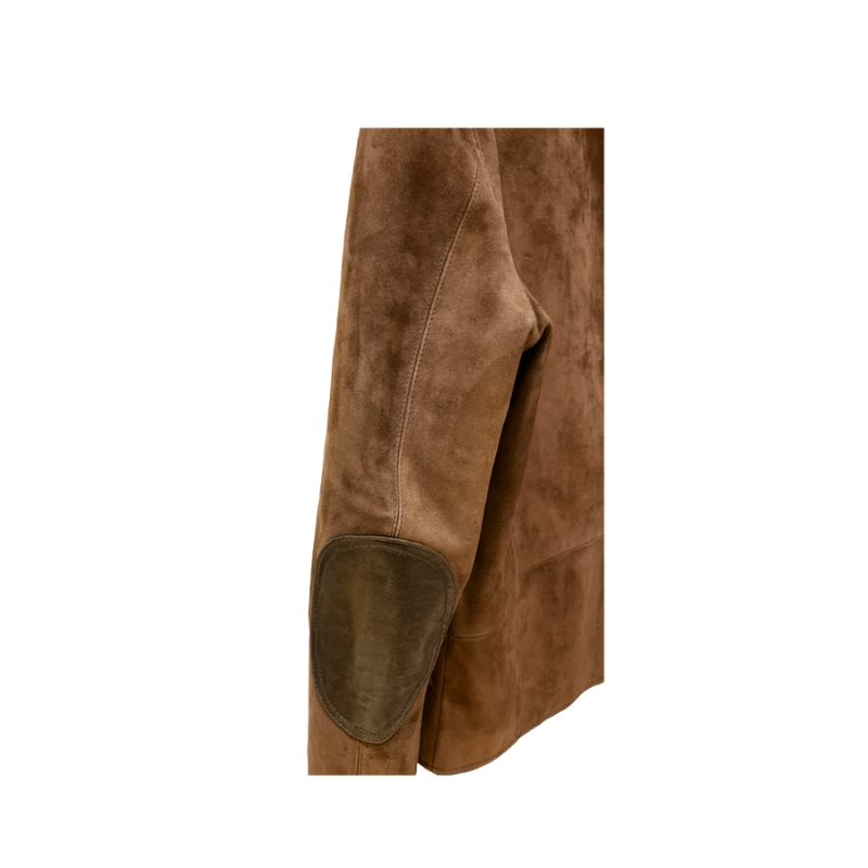 Italian Handcrafted Brown Suede Leather Jacket