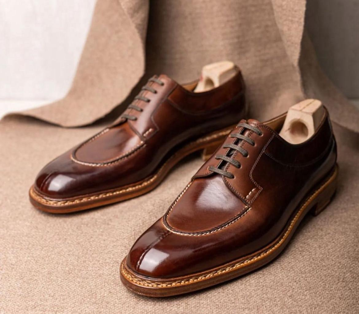 Leather Derby Men Shoe Designer