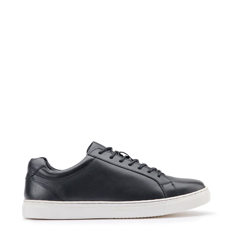 Handmade Leather Lace-Up Black Sneaker