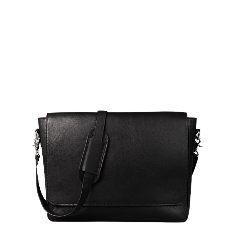 Carismatico Leather Messenger Black Bag For Men