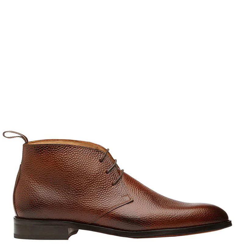Luxury Stylish Leather Grain Chukkas Boot Brown