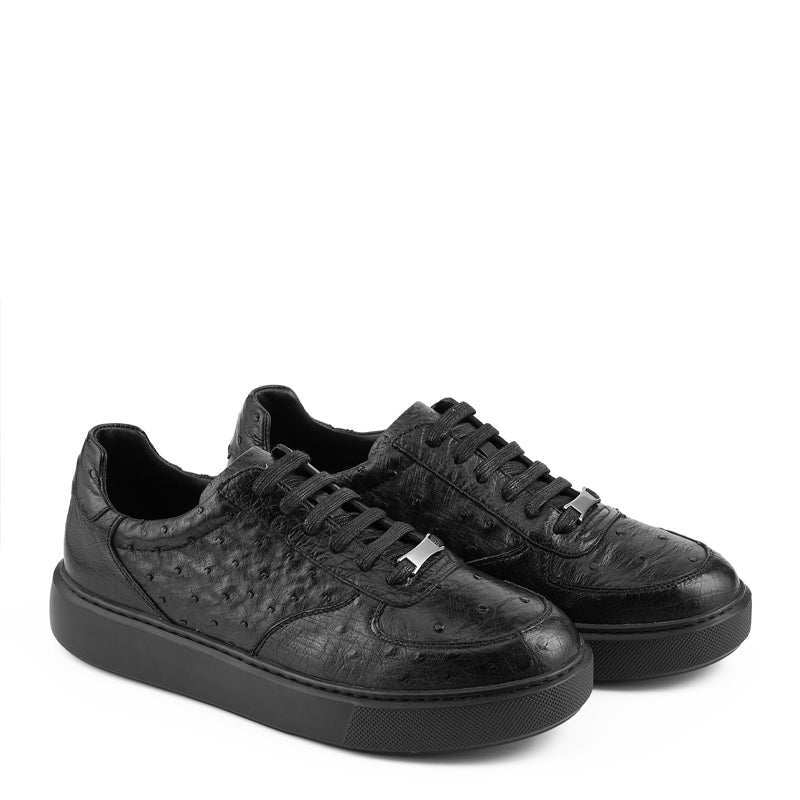Premium Exotic Leather Black Sneaker