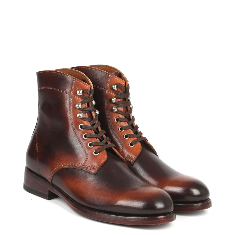 Men Solid Leather Ankle Boots