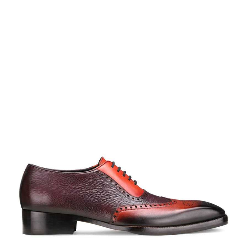 Celestia Wingtip Dual Tone Leather Oxford Burgundy / Tan Shoe