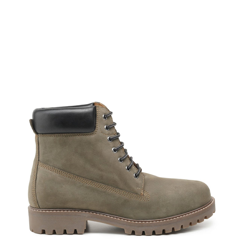 Urban Leather Lace-Up High Ankle Boot Green