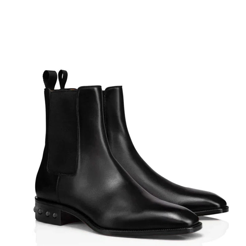 Coal Leather Chelsea Boots