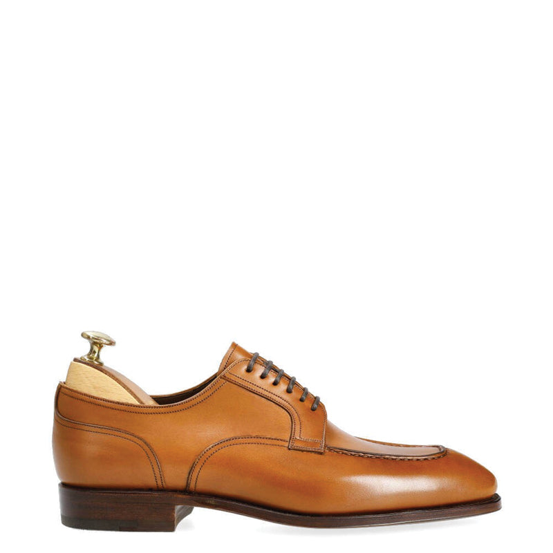 Classic Design Split Toe Leather Derby Shoe Tan