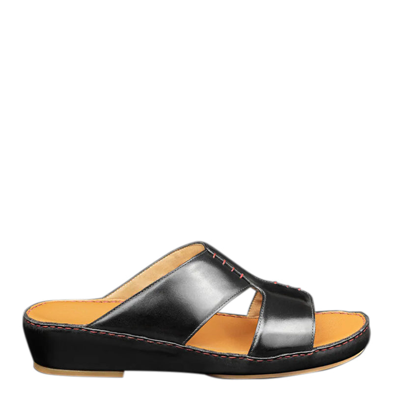 Handmade Open Toe Comfort Arabic Black Sandal