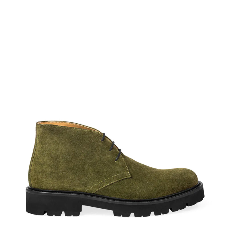 Suede Luxury Solid Leather Chukkas Boot Olive Green