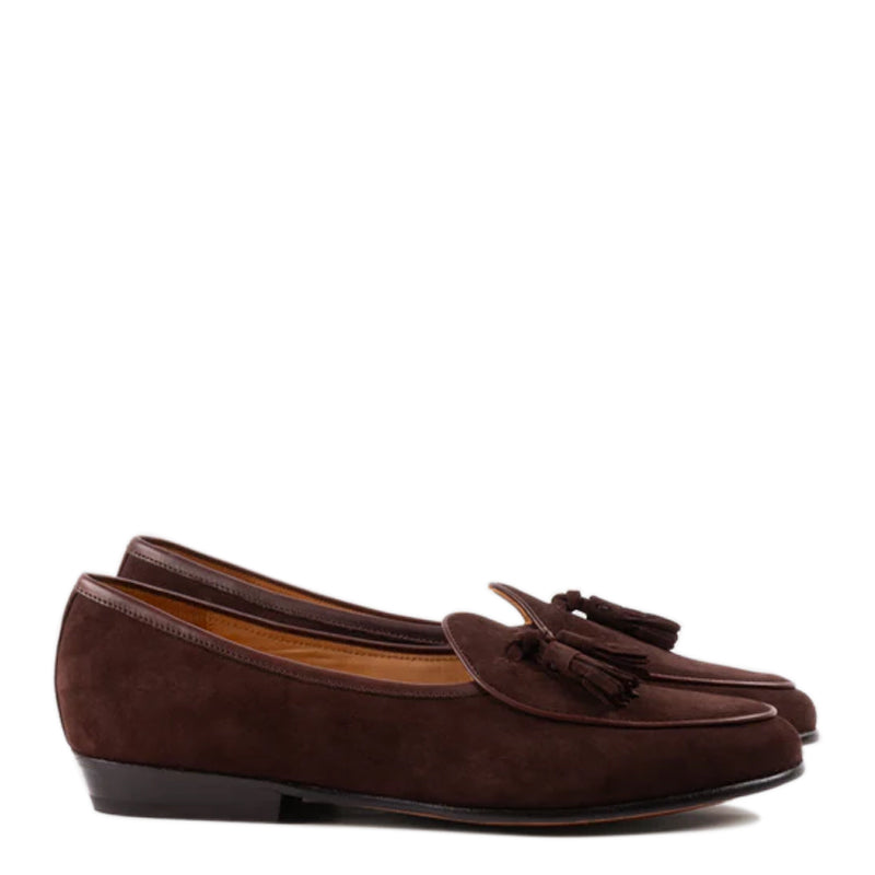 Classic Suede Leather Tassel Brown Loafer