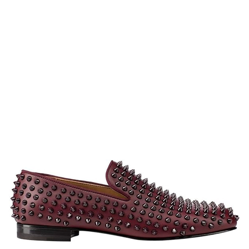 Men Suede Studded Slip On Loafers