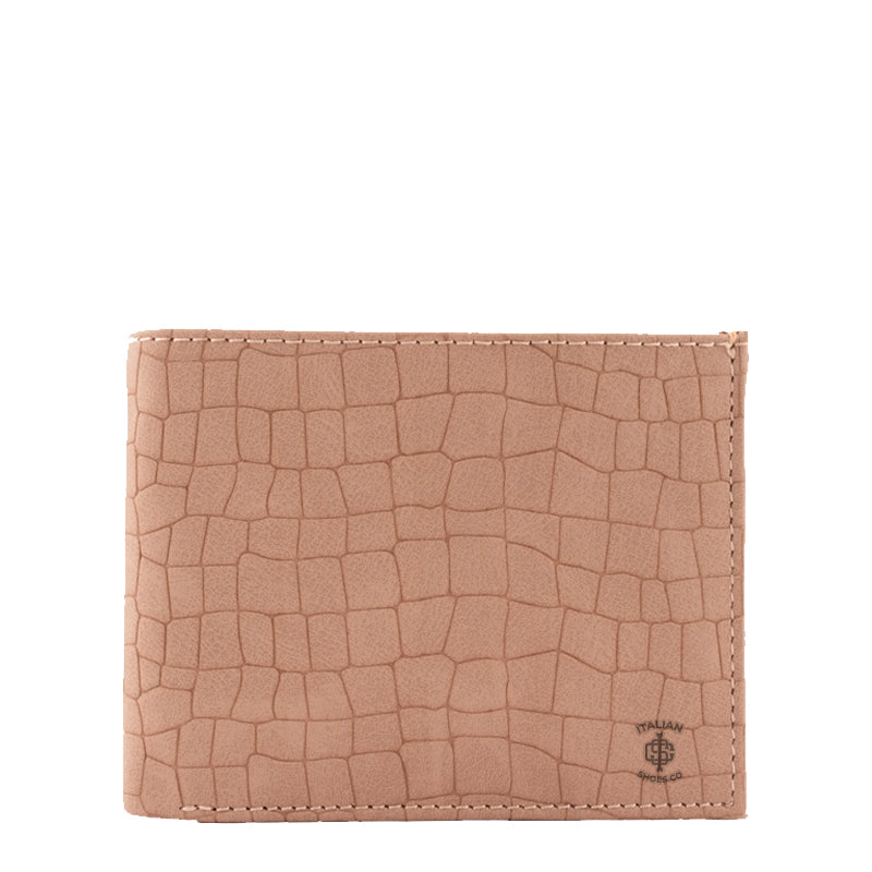 Croc Leather Bifold Yellow Wallet