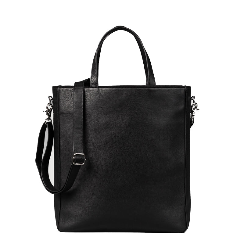 The Poet Leather Tote Black Bag