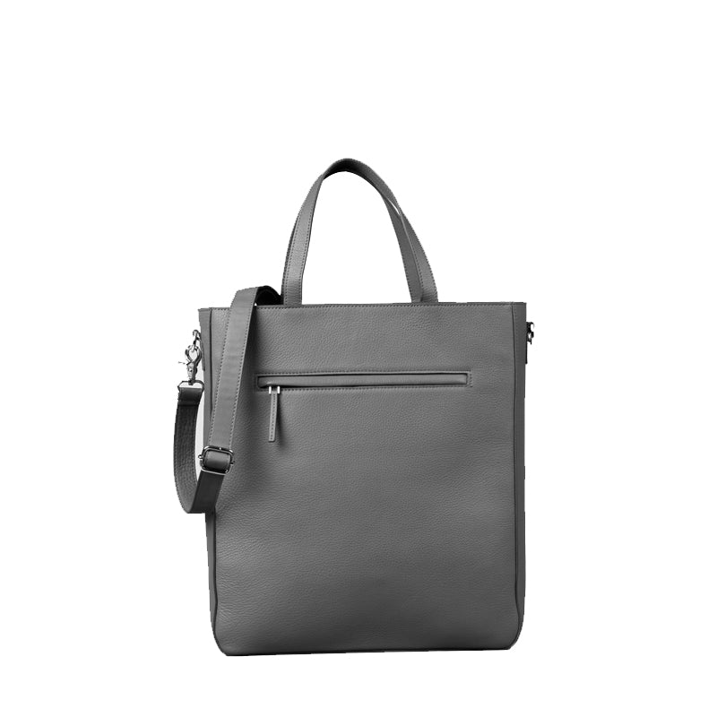 The Poet Leather Tote Grey Bag