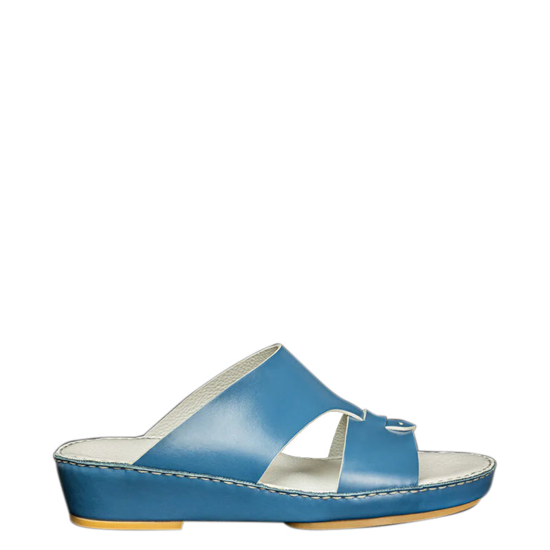 Open Toe Leather Stich Comfort Arabic Blue Sandal