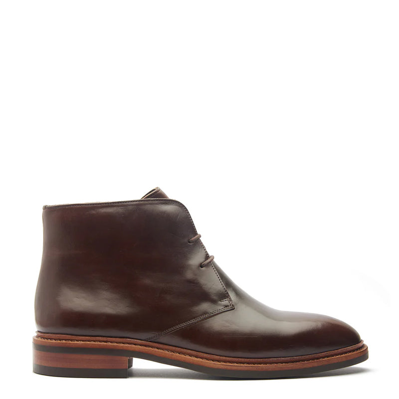 Classic Polished Leather Chukkas Brown Boot