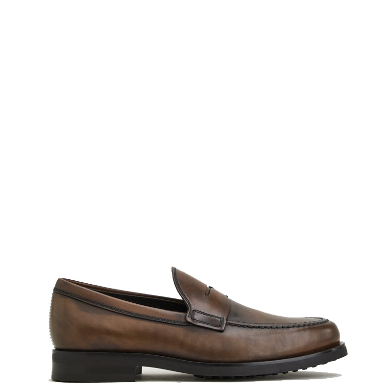 Classic Penny Solid Leather Loafer Brown
