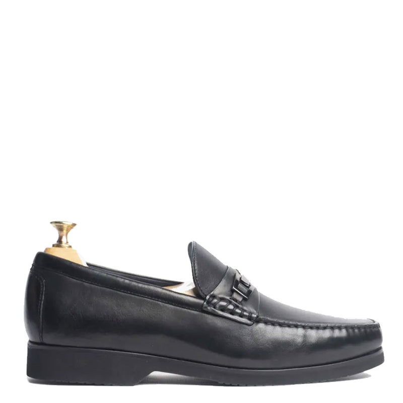 Penny Leather Slip-On Bit Loafer Black