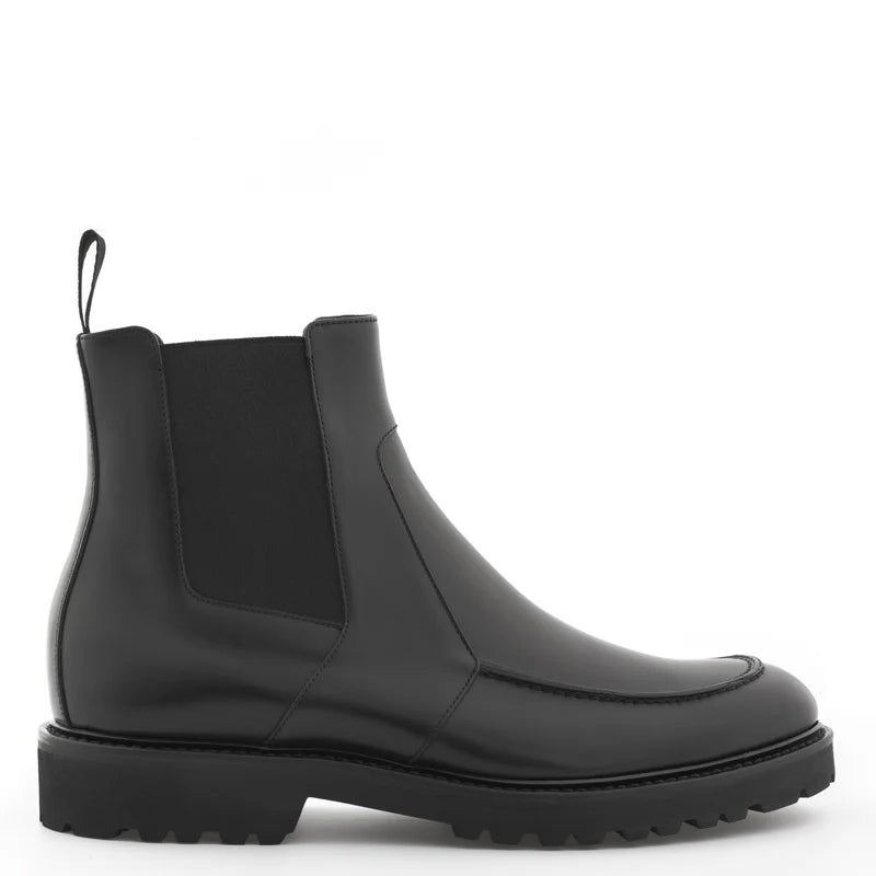 Men Handmade Classic Leather Chelsea Black Boot