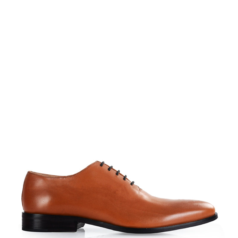 Classic Plain Wholecut Leather Oxford Shoe Tan