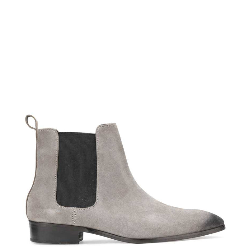 Luxury Classic Suede Italian Leather Chelsea Grey Boot
