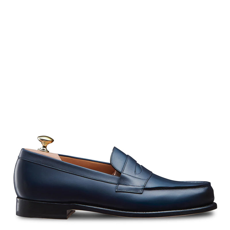 Classic Leather Blue Penny Loafer For Men