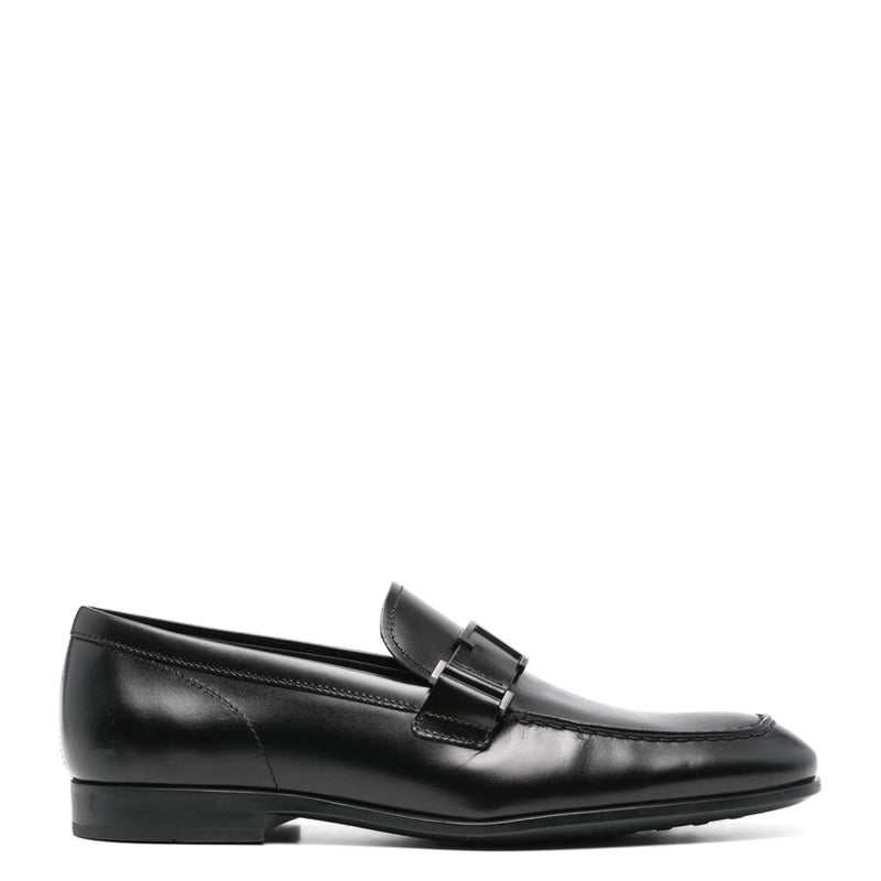 Penny Plaque Shiny Leather Black Loafer