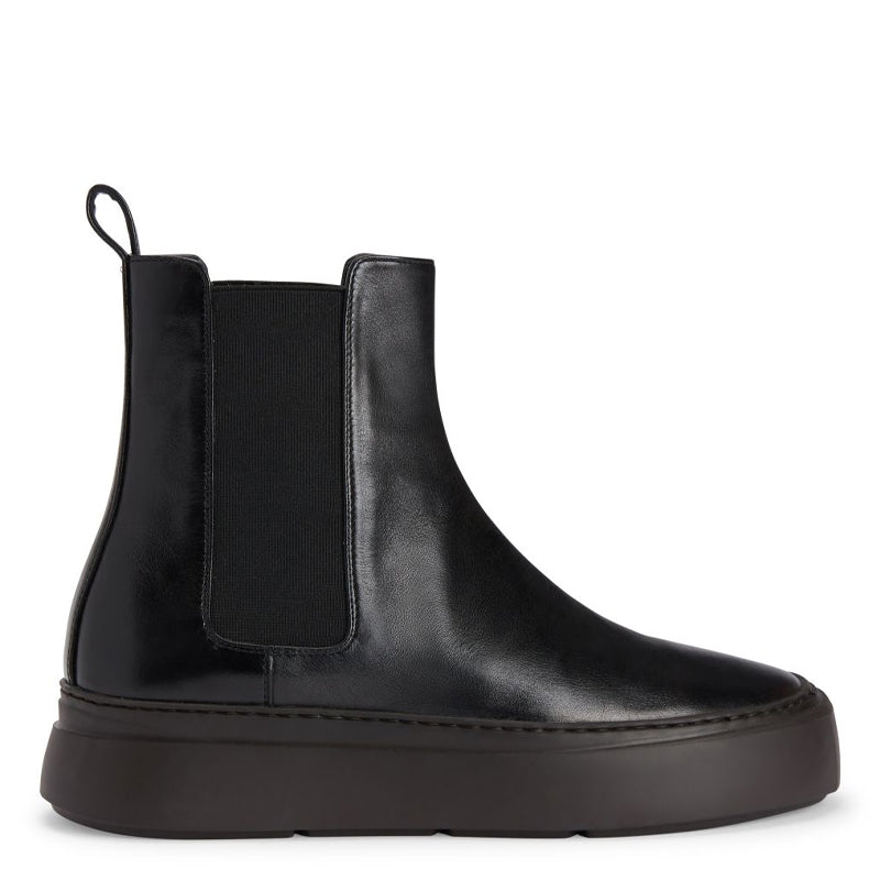 Classic Round Toe Leather Ankle Boots